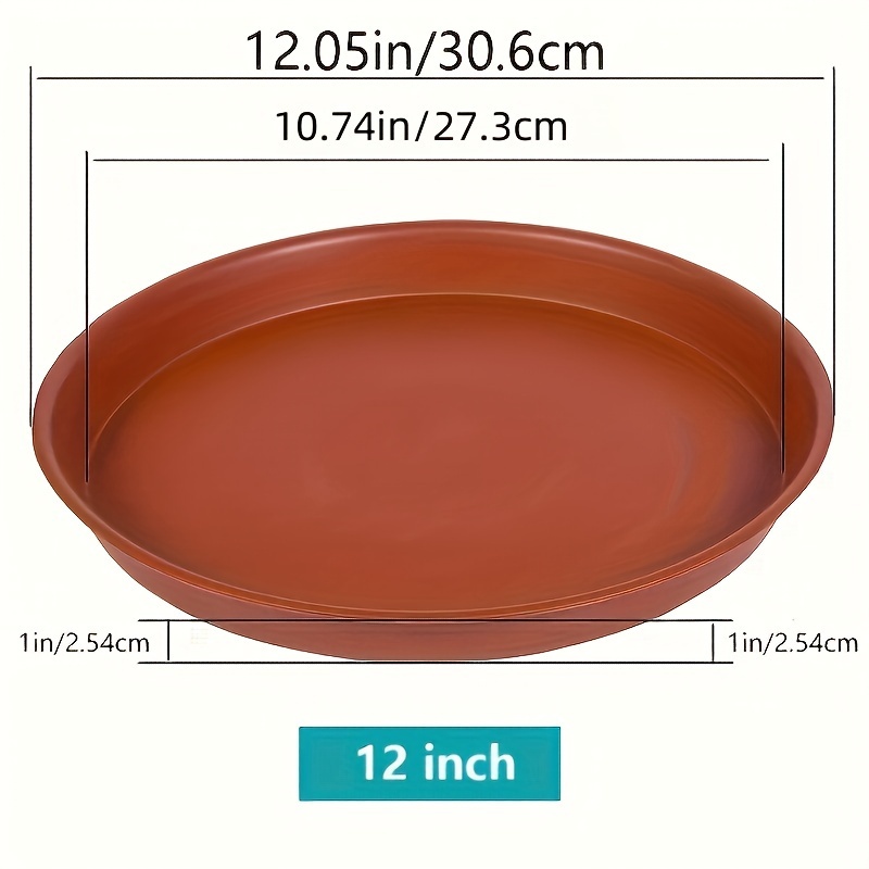 Image of 5pcs Heavy Duty Plastic Plant Saucers - Durable & Stylish - Round Trays For Pots, Indoor Flowers & Bird Baths - 6, 8, 10, 12 Sizes