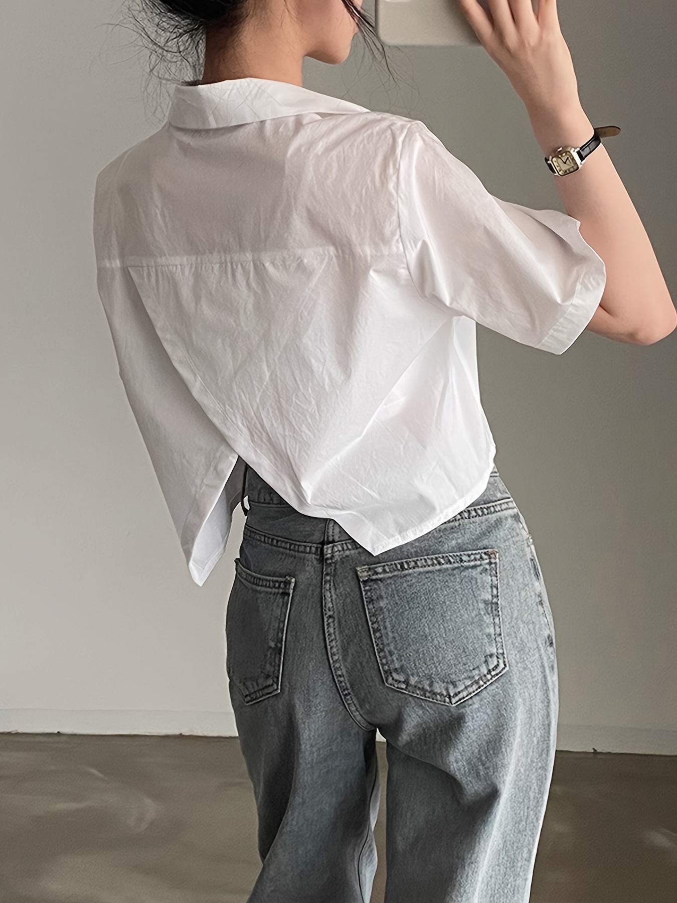 blusa chic mujer camisa semi transparente cuello blusa Temu Ecuador