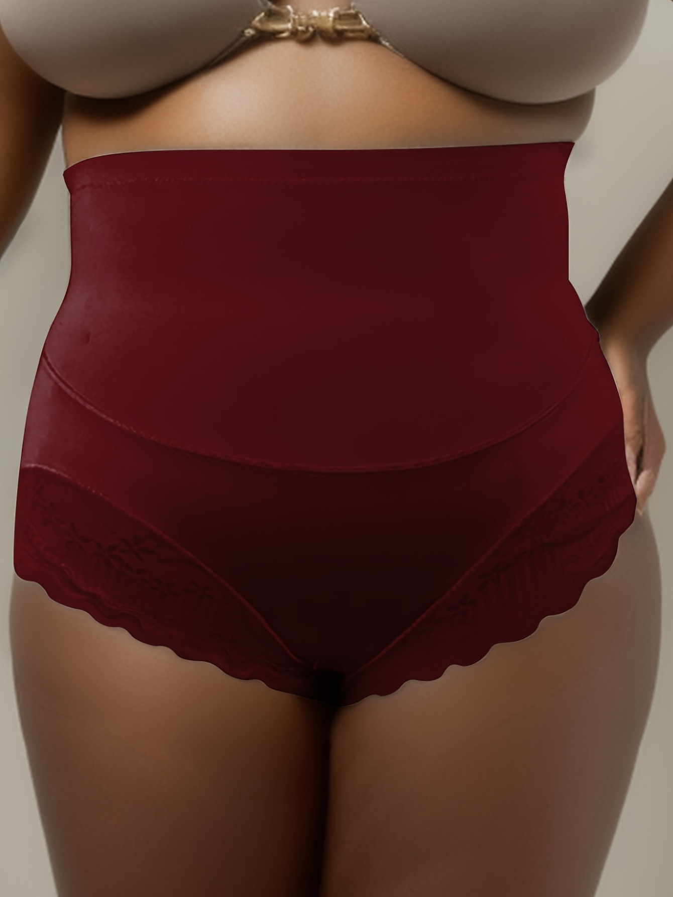 YWDJ Shapewear for Women Tummy Control Plus Sized Pants With Extra Weight  Toning Pants With A High Waist Red XL 