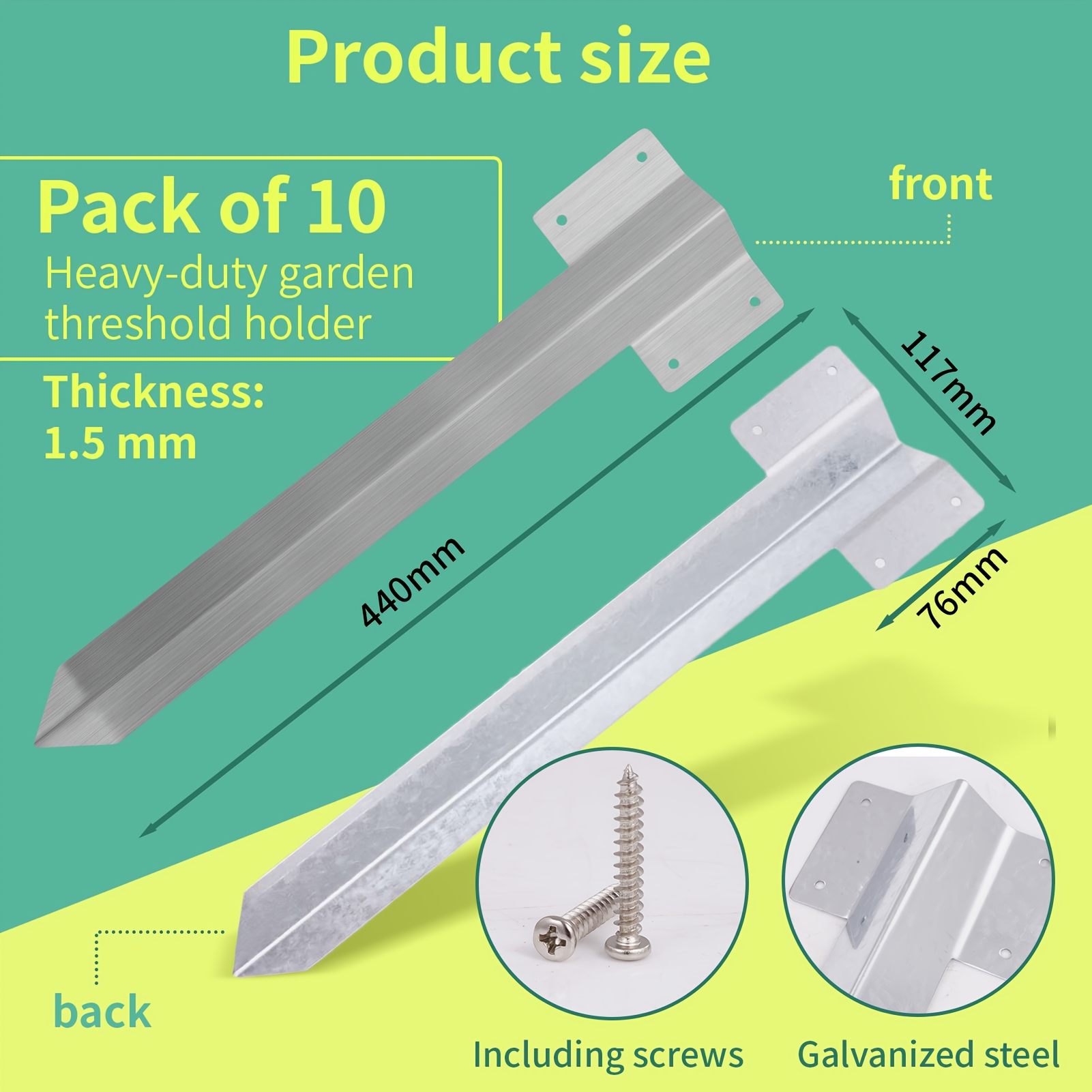 TEMU Heavy-duty Fence Post Brackets, Wooden Stakes, Flower Pots, Garden Bed Frames For Home Gardeners, Safe Fasteners, Durable Fixtures, Landscape