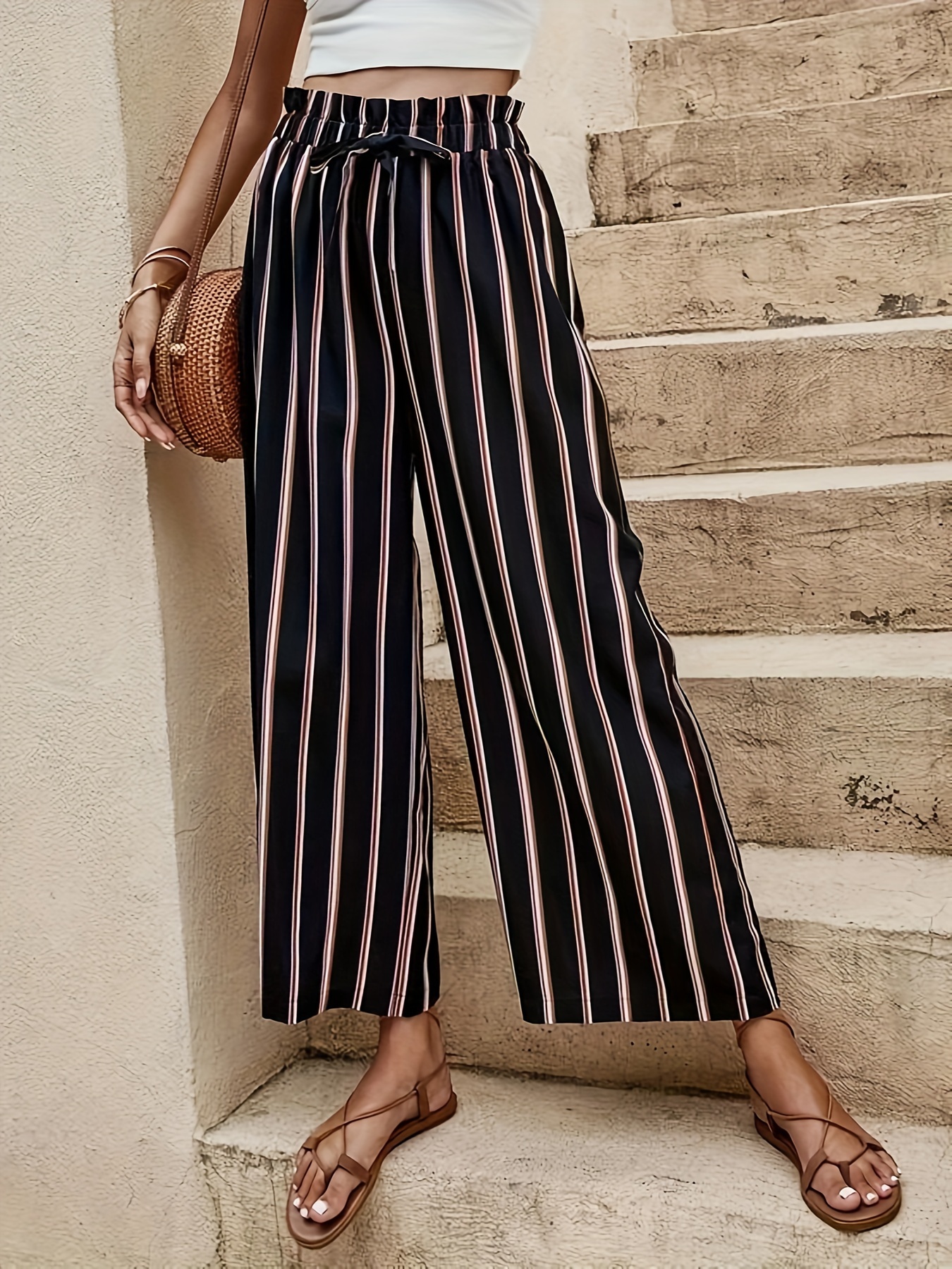 Women's Wide Leg Pants Long Lounge Pants High Waist Palazzo Pant Loose  Light Weight Fit Casual Trousers Comfy Pants(Size:Large,Color:White) :  : Clothing, Shoes & Accessories
