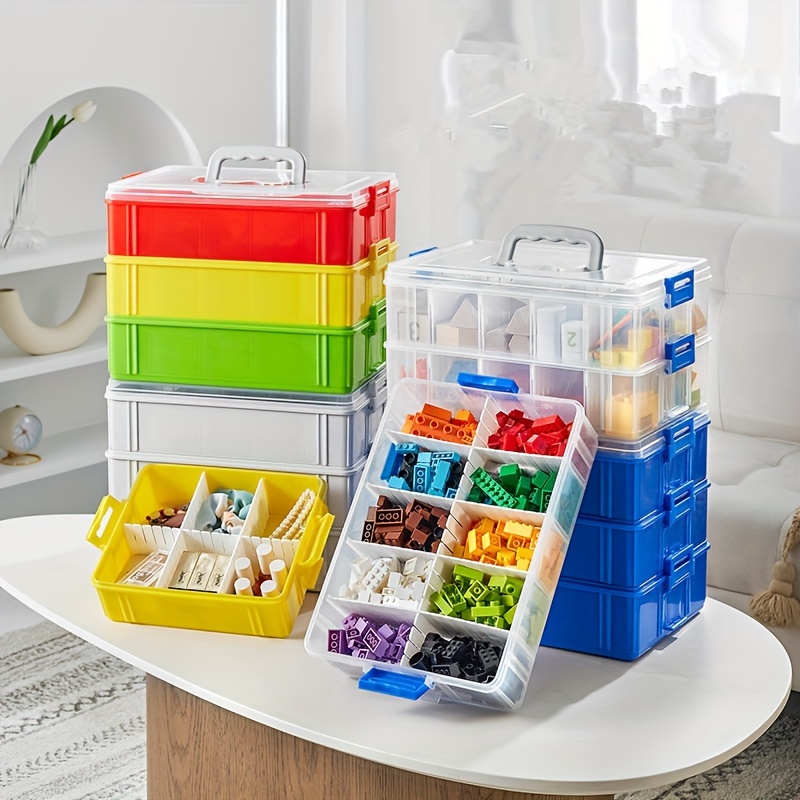 3 layer Plastic Storage Box Stacking Multifunctional Storage - Temu