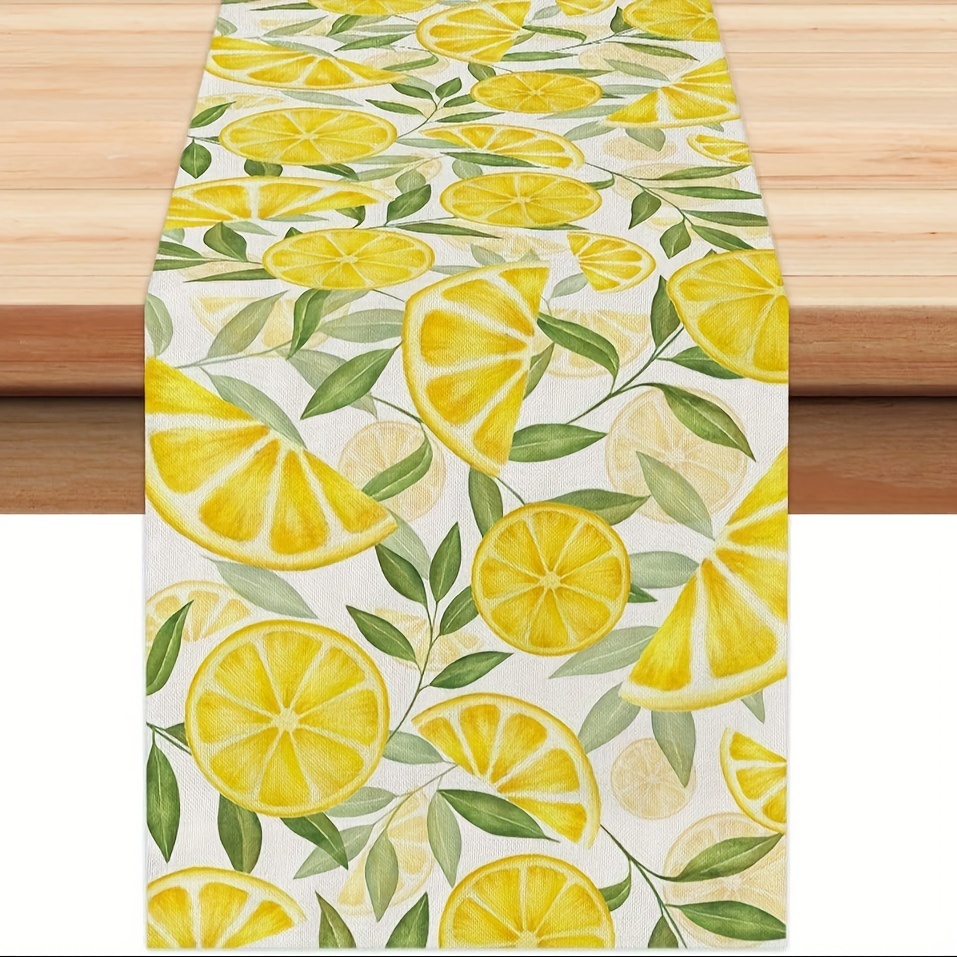 Image of 1/4pcs, Table Runner/placemats, Summer Table Runner/placemats, Leaves Spring Farmhouse Rustic Dining Table Decoration For Indoor Outdoor Dinner Party Decor