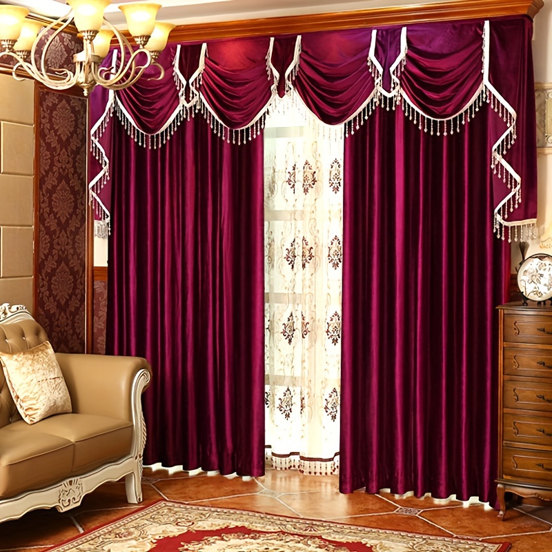 

1pc Rose Red Curtain, Window Treatment For Bedroom Office Kitchen Living Room Study Wedding Home Decor, Window Sheer Curtain Head Accessories Not Included