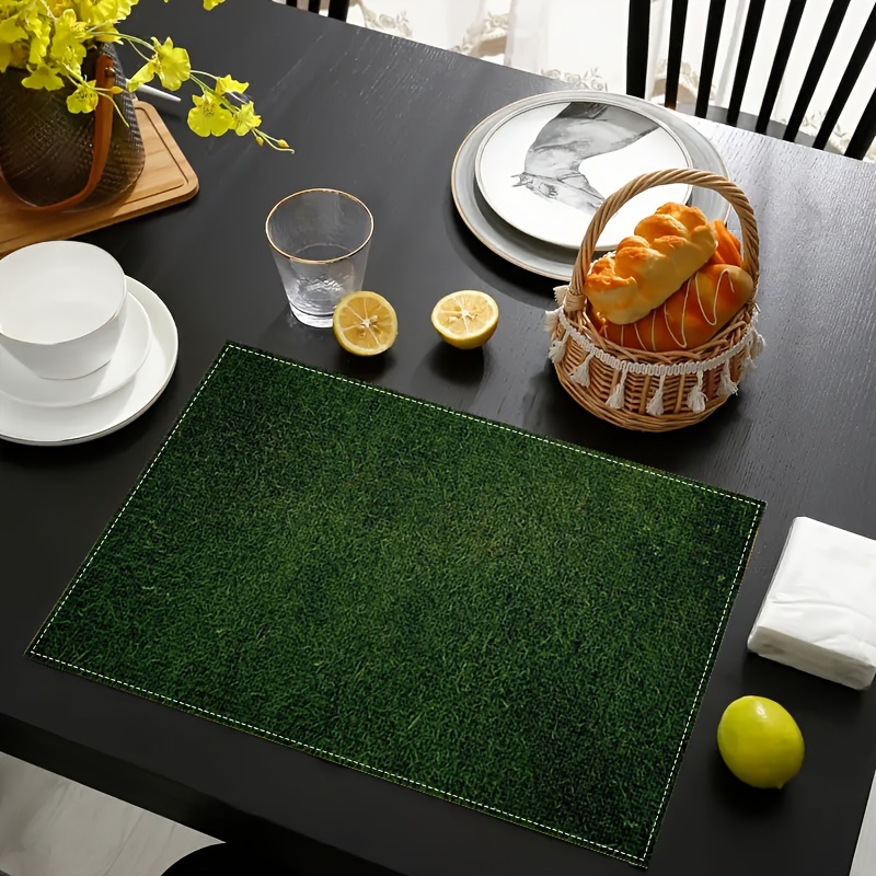 

1pc Pattern Linen Placemat - Stain-resistant, Washable Table Mat For Dining & Kitchen Use