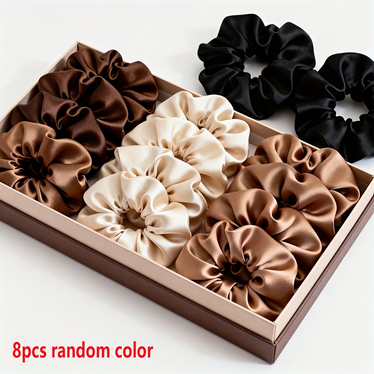 E-shop 8 Stück Vintage-Scrunchies in zufälligen Farben, hohe Elastizität – Sehr geeignet für Zuhause, Indoor, Outdoor-Aktivitäten, Ausflüge, Reisen