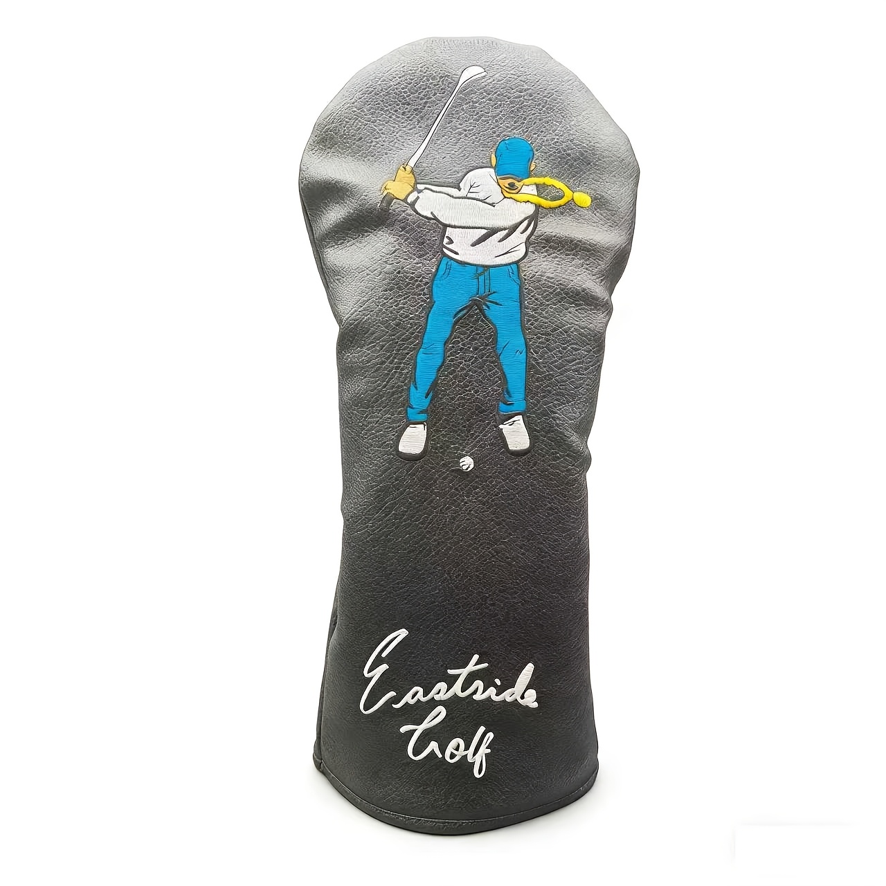 TEMU Cartoon Embroidered Golf Wood Headcover, Black Non-slip , Practical Protective Accessory For Outdoor Golf Sports