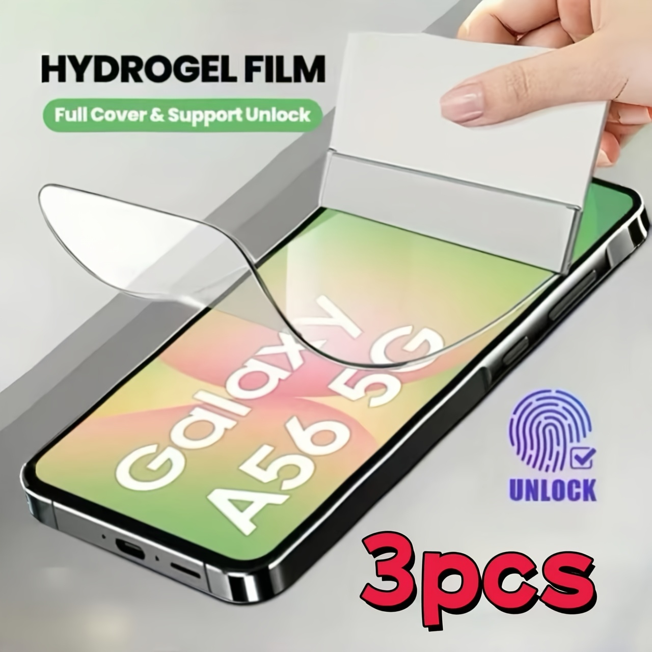 E-shop 3 Stück Flexible Hydrogel Film Displayschutzfolie für Samsung Galaxy A56 A55 A54 A36 A35 A34 A26 A25 A24 A05 – Hohe Zähigkeit, Stoßabsorbierend,