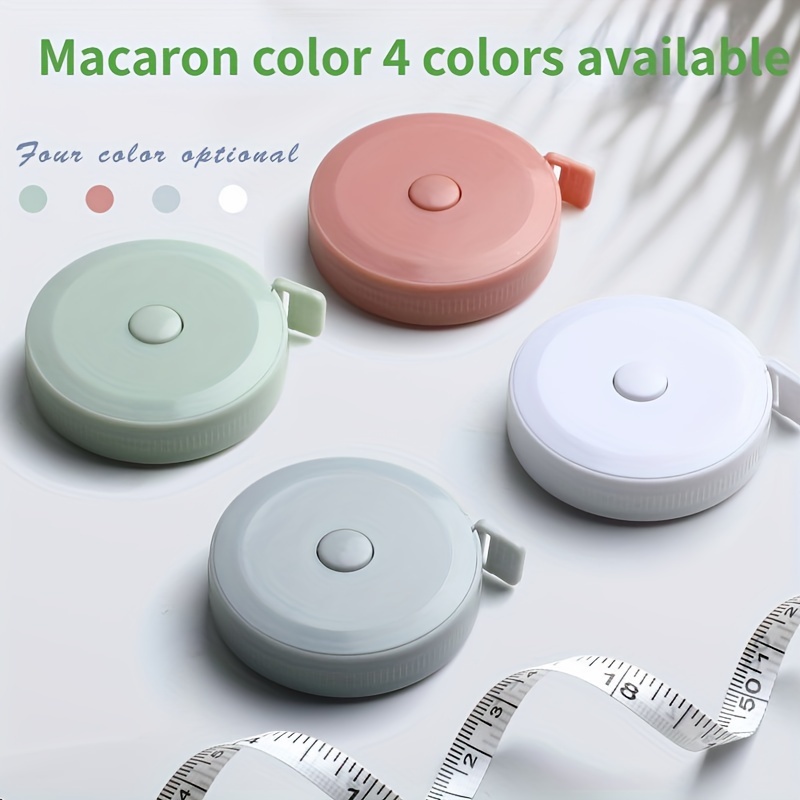 

150cm Mini Automatic Retractable Tape Measure, Cute Macaron-inspired Plastic Tape For Clothing Measuring, No Lead, Non-battery Powered