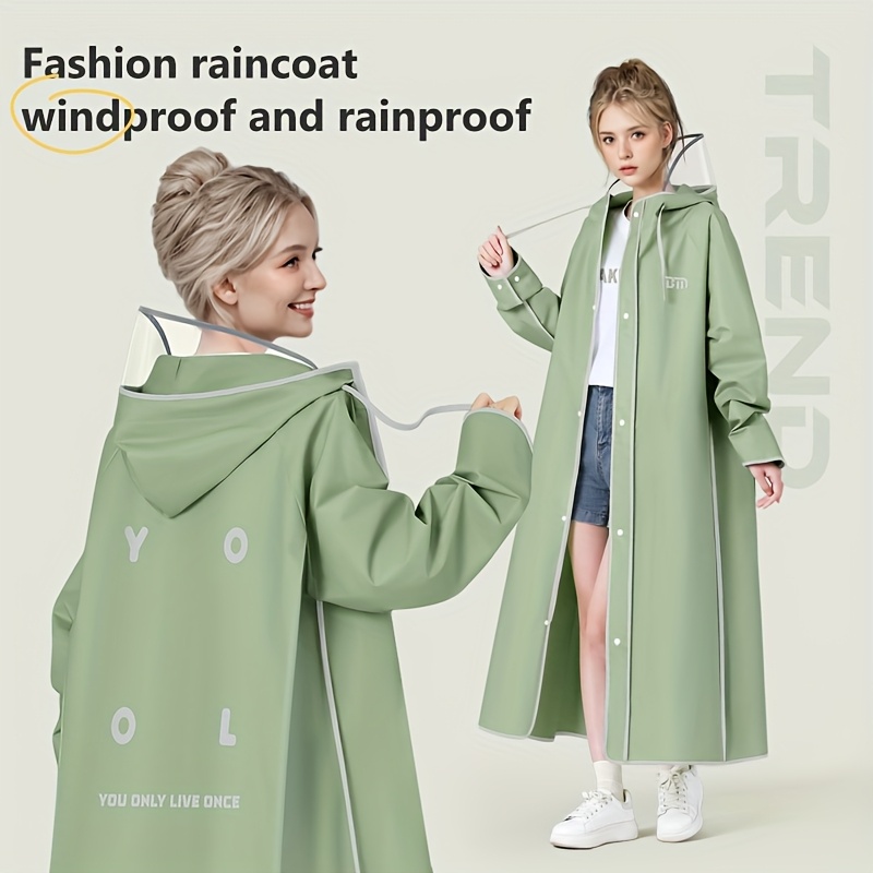 long raincoat for women waterproof and   stylish for hiking and cycling adult poncho