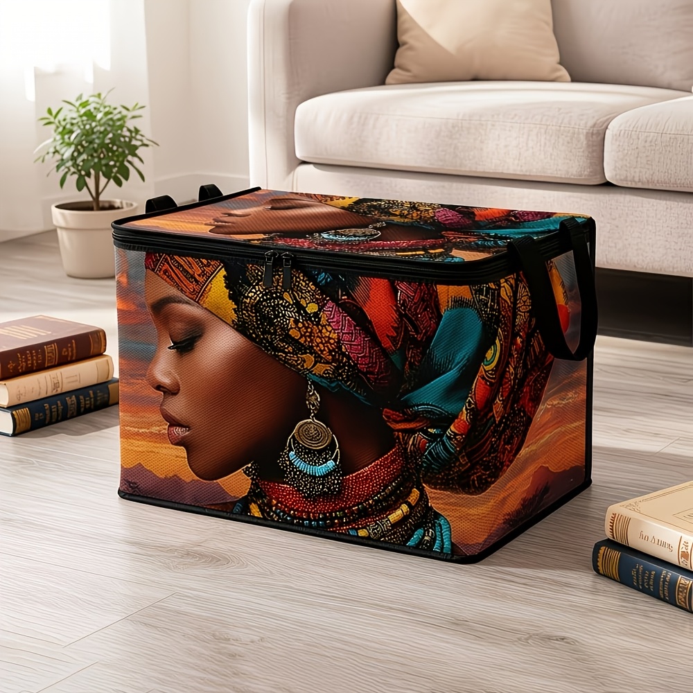item picture clothing storage basket with   jewelry portrait design and lid ideal for closet organization and car trunk storage for portable container