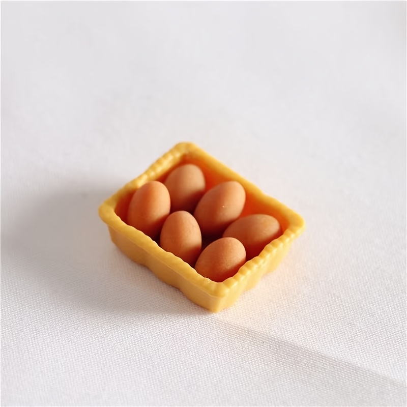 

1:12 Scale Miniature Resin Eggs In Dollhouse Kitchen Decor, Non-electric Model For Room Types, Collectible Miniature Kitchen Accessory