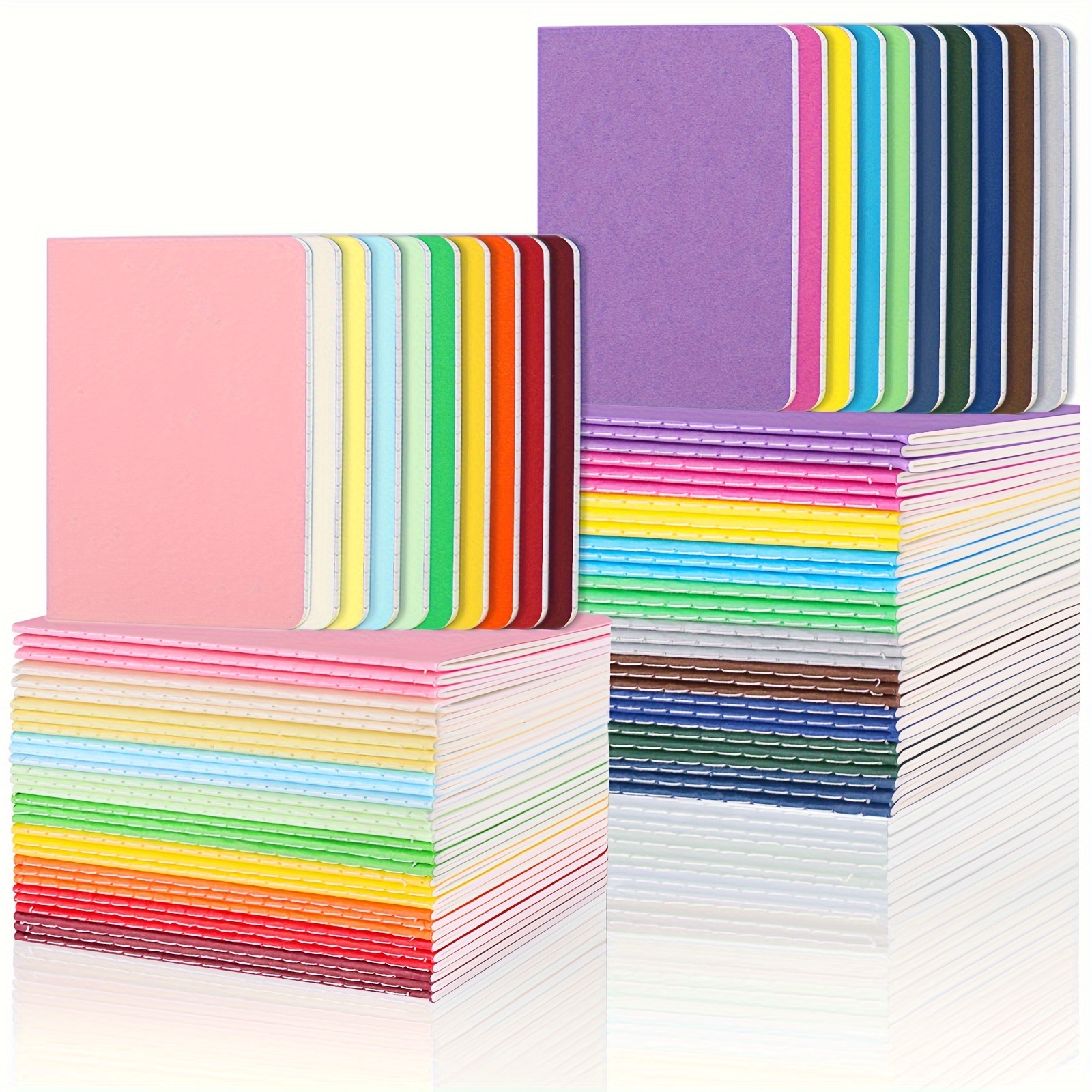 

60pcs Small Pocket Notebooks, 3.5x5.5 Inches, A6 Size, 20 Different Colors, Mini Notebooks Bulk, Mini Notebook, Lined Notepad, Journal Memo Notepad, 48 Pages