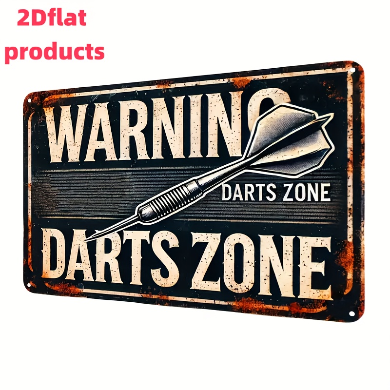 E-shop 2D Flat - 2D Ebene, ein Retro-Dartbrett-Schild aus Holz, Retro-Wandbehang, rustikales dekoratives Dartbrett-Mural, geeignet für Zuhause, Bar,