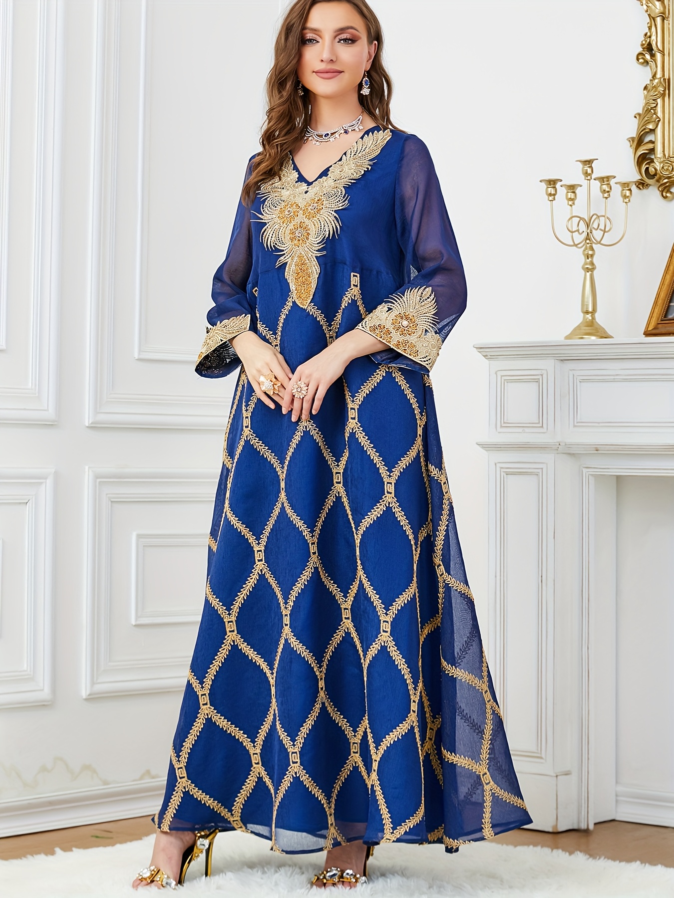 embroidered collar dress sold on Temu United States