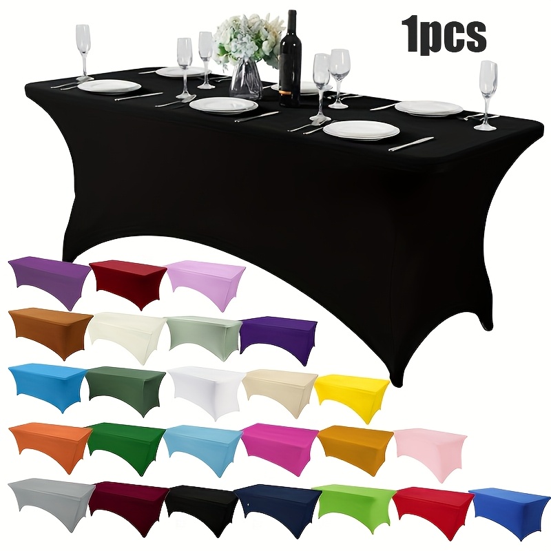 4ft 6ft 8ft spandex table cover table universal fitted stretch tablecloth for party banquet wedding  