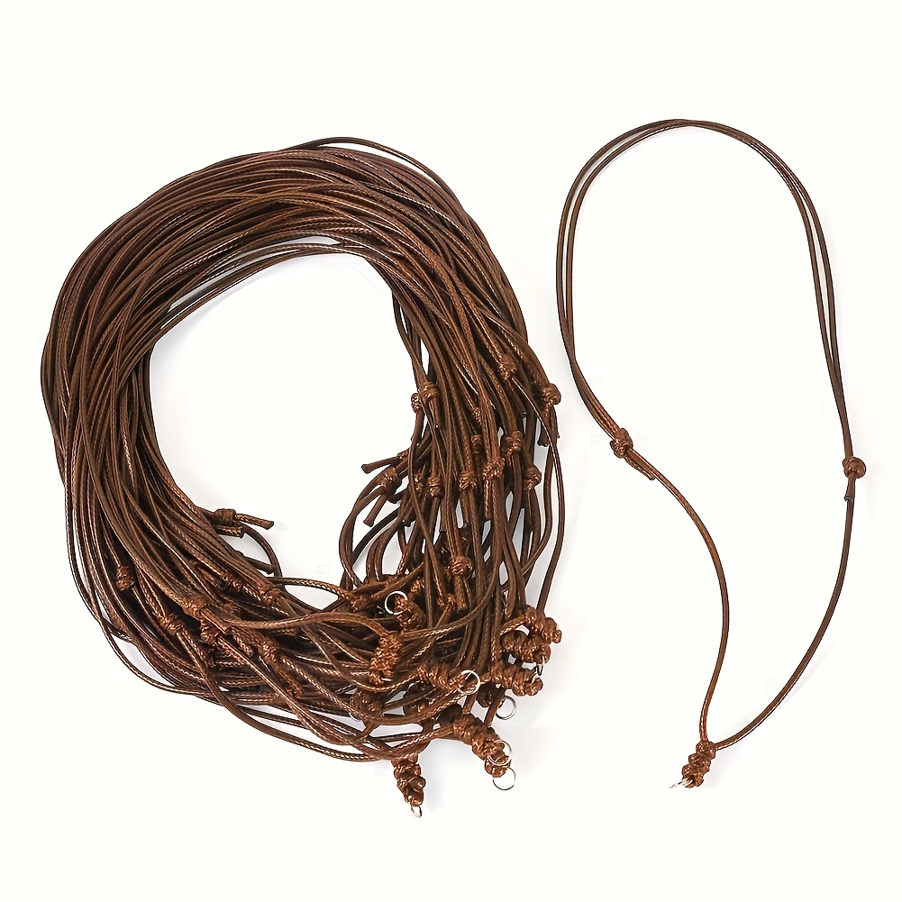 10/20/50pcs Adjustable Polyester Necklace Cord - Bohemian Style Handmade Making Supplies With Pendant Lanyard, Non-stretch Black String, Necklace Crafting Accessories, Decorative Beading Cord, Design