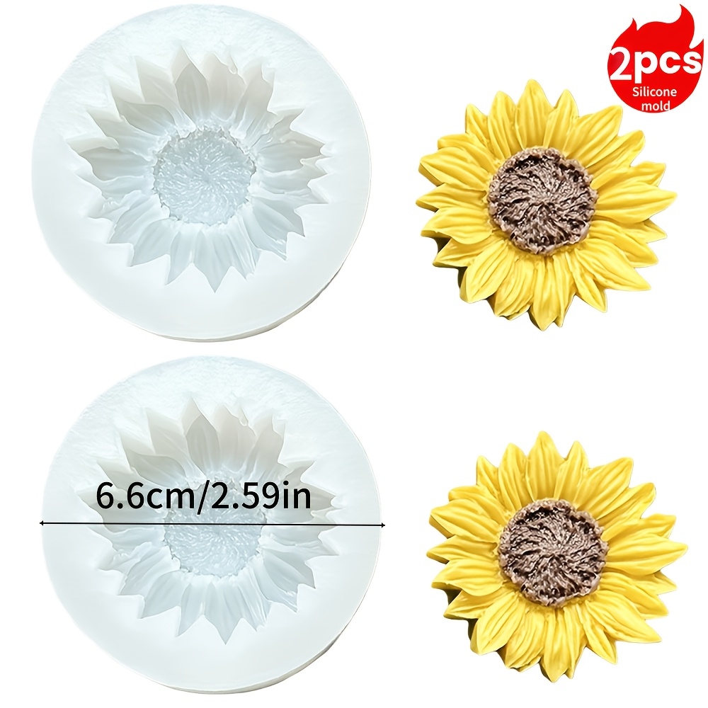 E-shop 2 Harzformen, große sonnenblumenförmige Silikonformen für -Diffusor-Steine, DIY-Formen für Kerzen, Gips Epoxidharz-Bastelarbeiten, geeignet für
