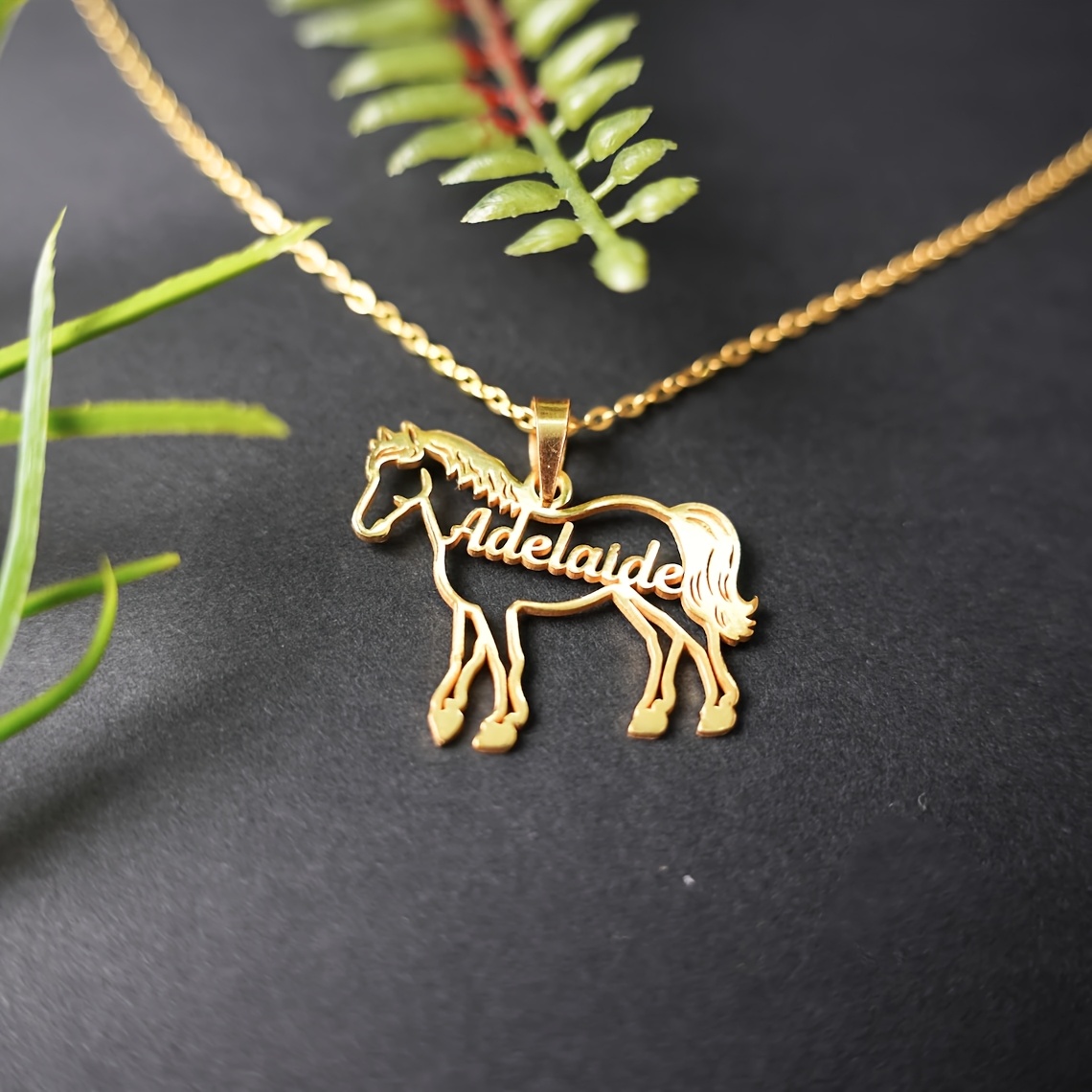 Collar con nombre de caballo personalizado