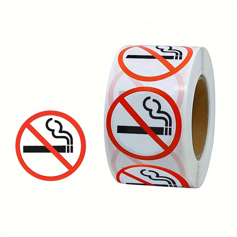 

500-count No Smoking Adhesive Labels – Smoke-free Area Warning Sign Tags For Businesses And Public