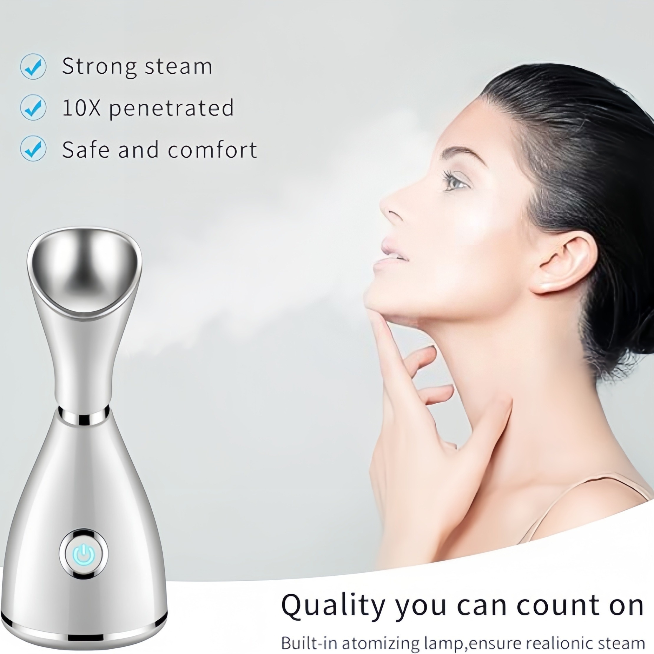 

Facial Steamer, Skincare Tool, Large Capacity Water Tank, Silent Facial Humidifier, Facial Steamer, Deep Cleansing, Home Indoor, Office, Easy To Carry