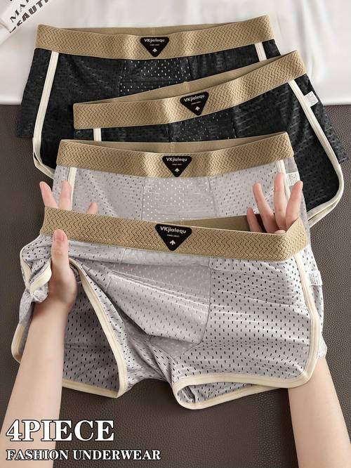 4 pc mens mesh breathable loose size style soft comfortable healthy and underwear