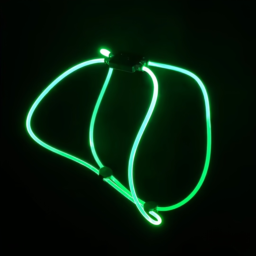 TEMU 1pc Led Double Circular Diy Dog Chest Back, Rechargeable, Led Light, Suitable For Small, Medium And Large Dogs, Cool And High Visibility, And
