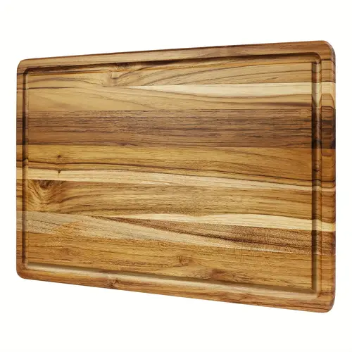 large teak wood cutting board for kitchen with juice reversible charcuterie serving board large chopping board 17 8x11 6x0 86 inch
