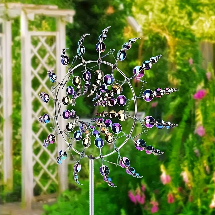 

1pc Stainless Steel Wind Spinners - 3d Kinetic Wind-powered Metal Sculpture, Garden Yard Art Decor, Magical Lawn Windmill, Outdoor Patio Wind Catcher, 14+ Age Group