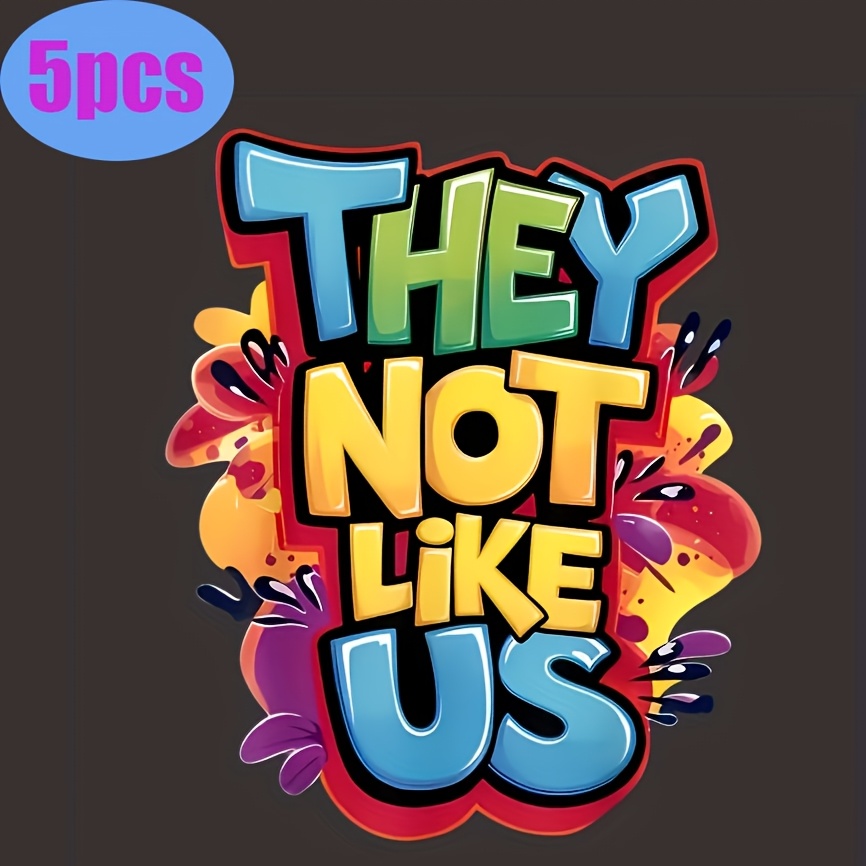TEMU 5 Vibrant ' Don't ' Vinyl Heat Transfer Decals - Colorful, Washable Heat Press Stickers Suitable For T-shirts, Hoodies, Sweatshirts, Pillows,