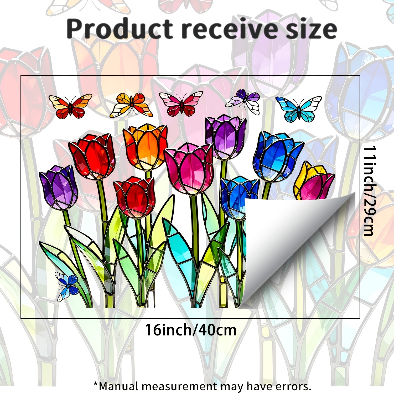 TEMU 1pc Multicolor Window Sticker, Suitable For Bedroom Room Kitchen Display Window, Pvc Material, Easy To Stick On Smooth Glass Surface, Removable