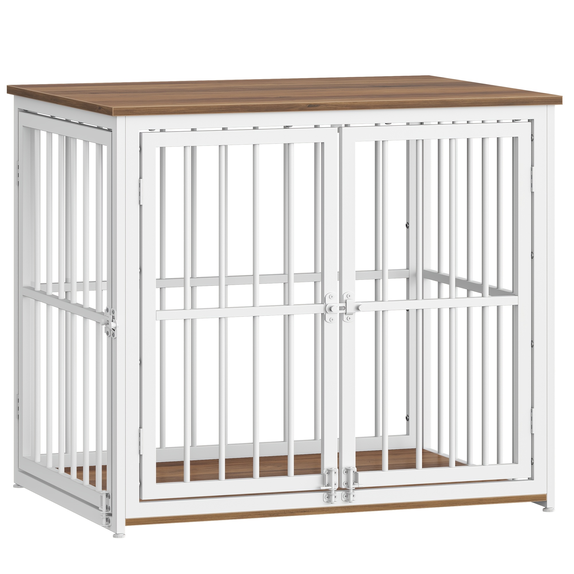 Home Dog Kennel Furniture, 80cm High Three-door Dog House, Wooden Indoor Pet Box, With Side Table, Strong Load-bearing Capacity, Suitable For Small And Medium-sized Dogs, Size 80x60x70cm