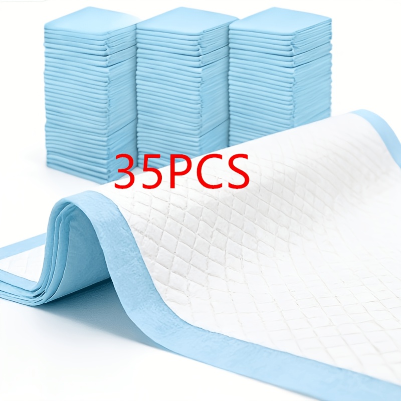 TEMU 35pcs Puppy Training Pads, Urine Pads, Suitable For Dogs, Cats, Rabbits, And Hamsters, Super Absorbent, Dog Toilet Training, Pet Training Pad,