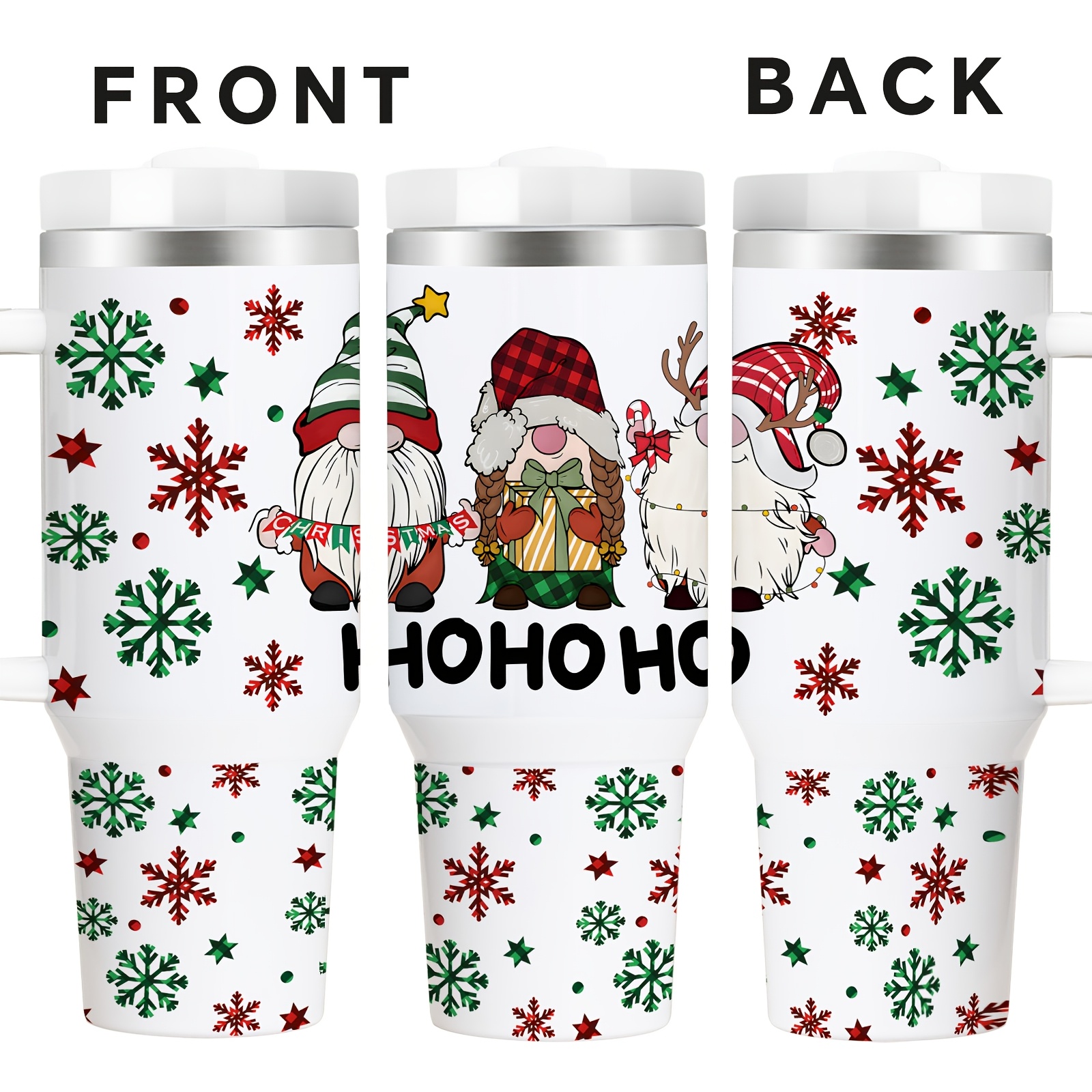 

40oz Steel Lid & - Insulated, Bpa-free Mug, Christmas Gnomes , , For &