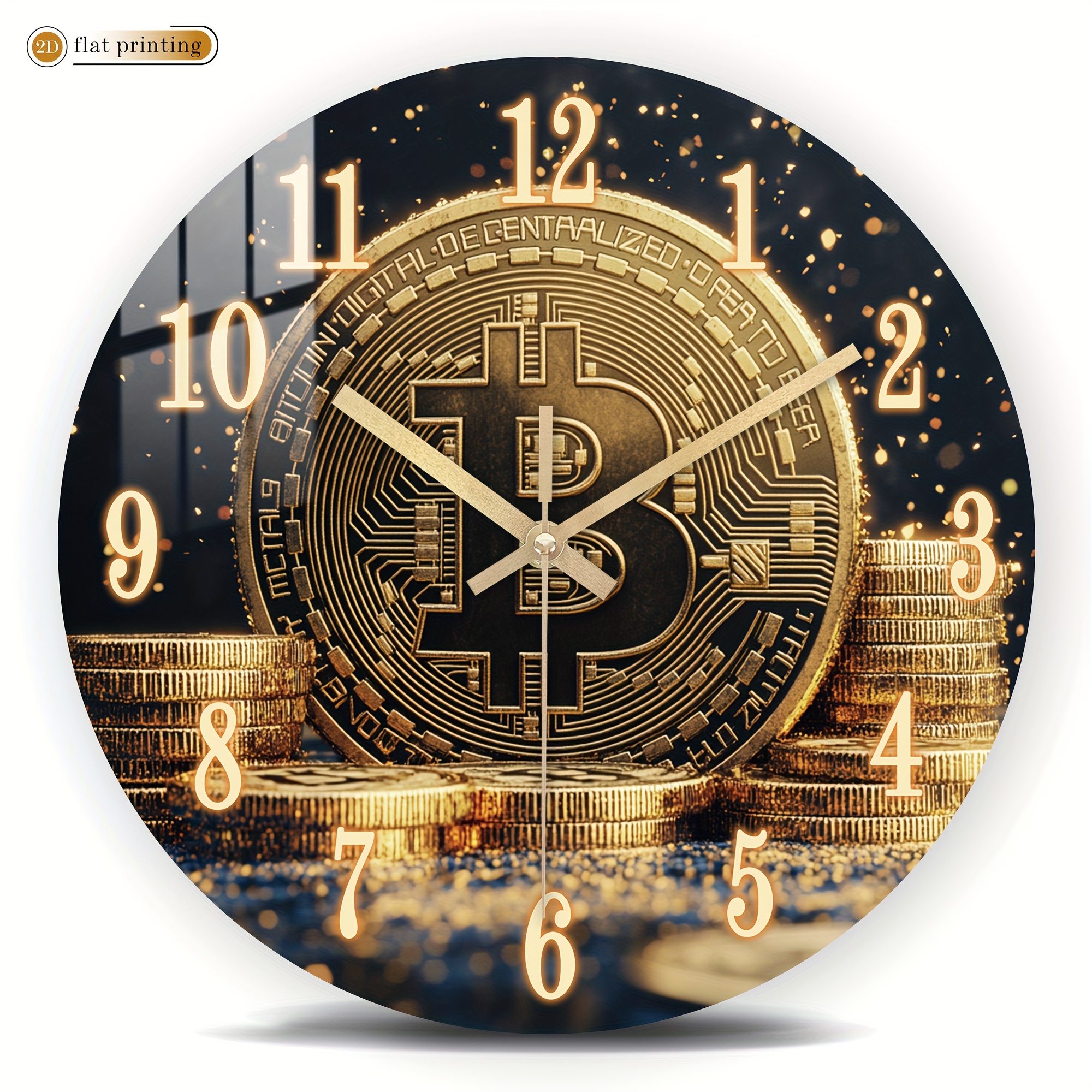 TEMU Creative Retro Theme Wall Clock With Of , Wooden Silent 2d Printed Clock, 10-16 Inch, Suitable For Living Room, Study, Office, Halloween,