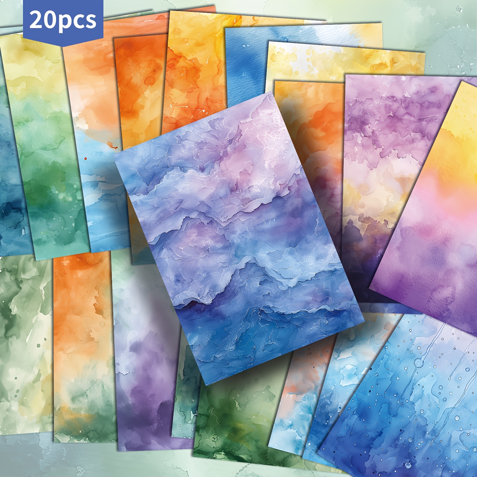 E-shop 20er-Pack ASSTSS Ombre Postkarten - 4x6 Zoll Gemischte Farben Ombre Junk Journal Papier mit Klassischen Pinup-Illustrationen, Sammelbare