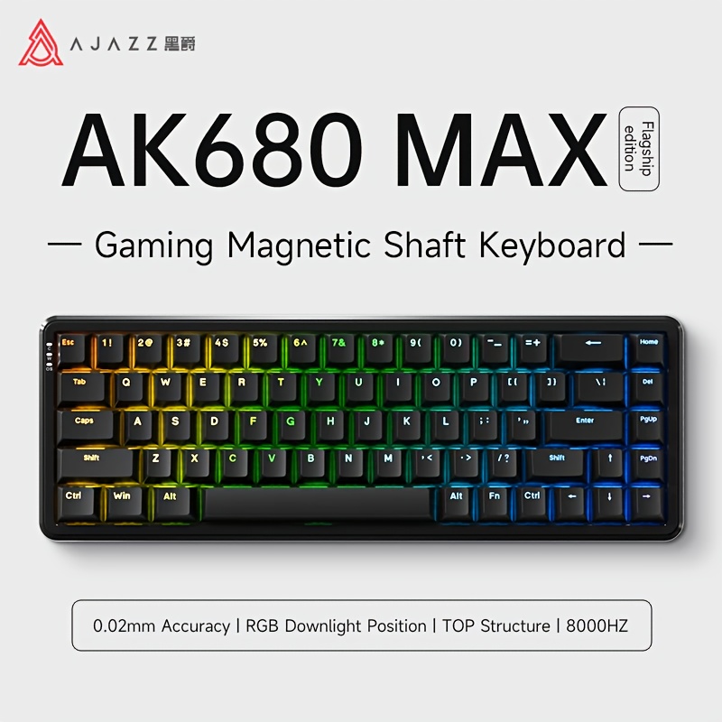 

68 Keys Wired New Magnetic Shaft Keyboard Shaft Accuracy 0.01 No Latency Compact Keyboard Ak680