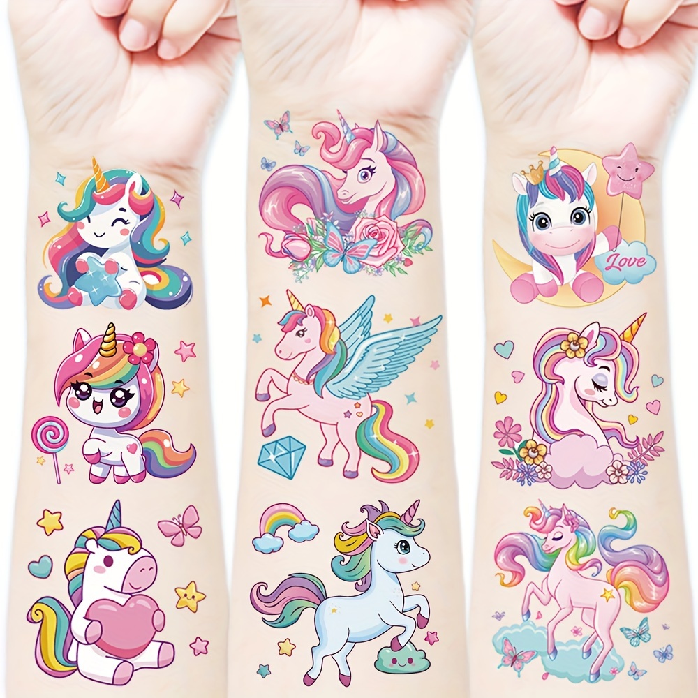 

20 Sheets Of Unicorn Tattoos: Dream Unicorns, For Favors And Birthday Decorations