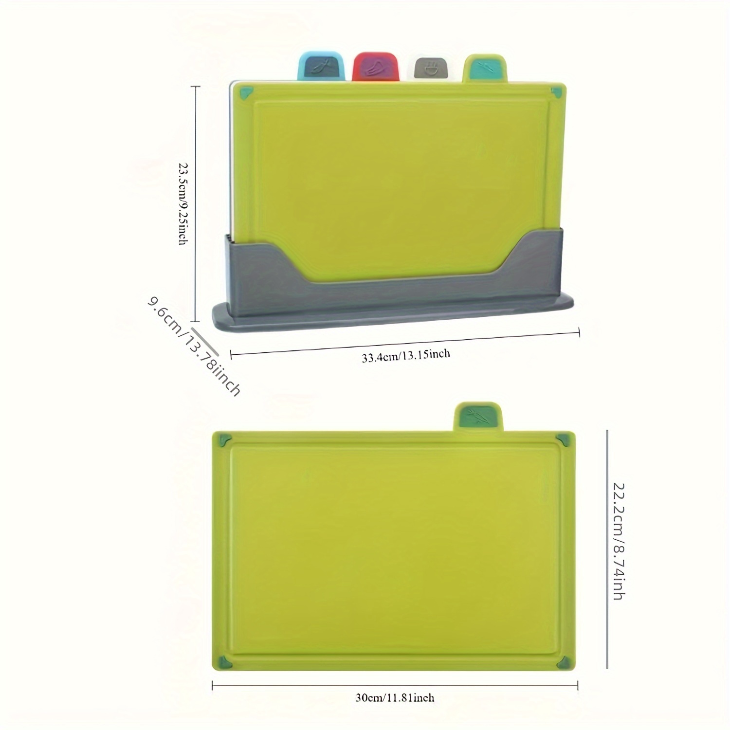 4pcs Set Plastic Kitchen Board, Non-Slip Meat and Vegetable Chopping Boards, Food Contact Safe, with Non-Slip Feature, for Holidays - Christmas, Halloween, Easter, Hanukkah, Thanksgiving