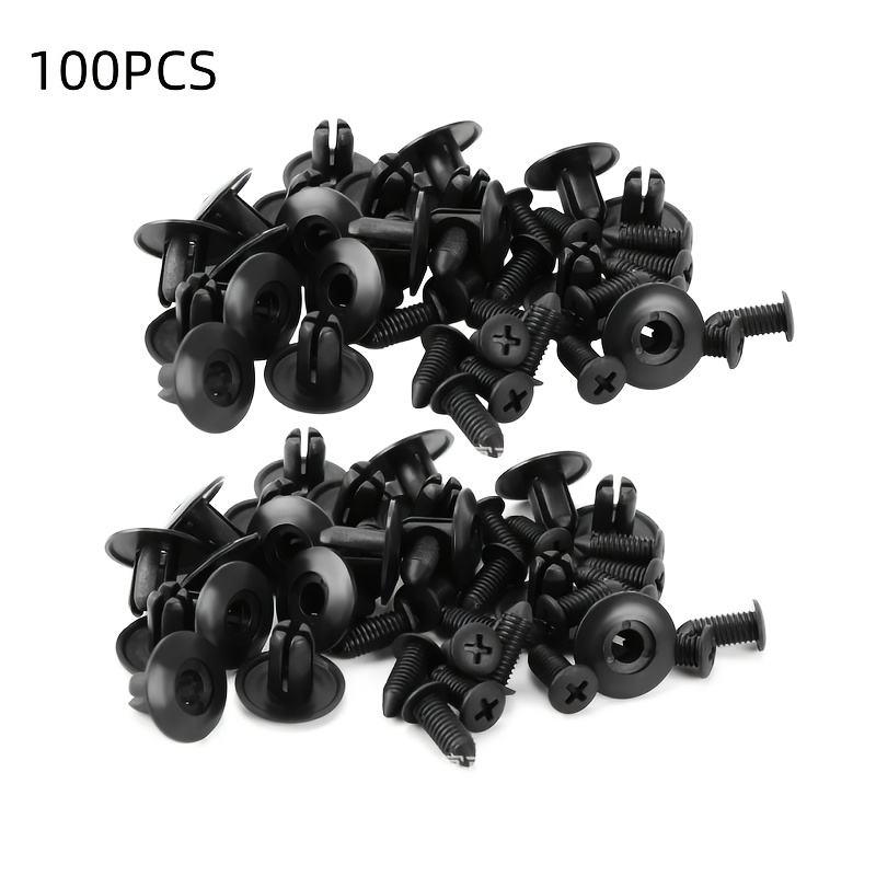TEMU 100pcs 8mm Universal Automotive Fixed Clips - Car Fender Retaining Clips, Automotive Interior And Trunk Fasteners, Expansion Screws, And