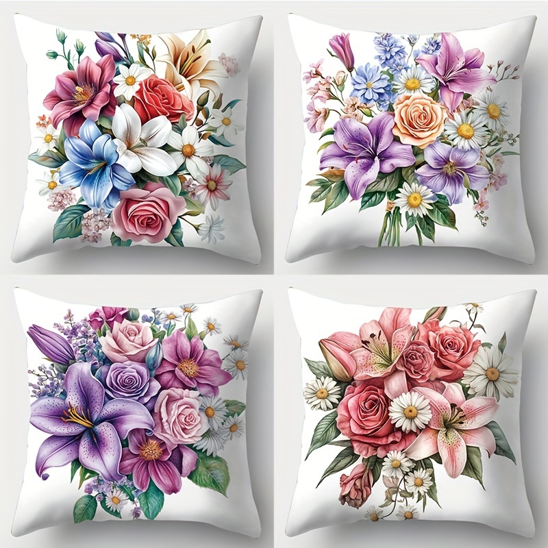 

4pcs Pillow With , 17.72*17.72 Suitable For Living Room Sofa, Bed, Bedroom, Home Decoration, Pillow Not Included