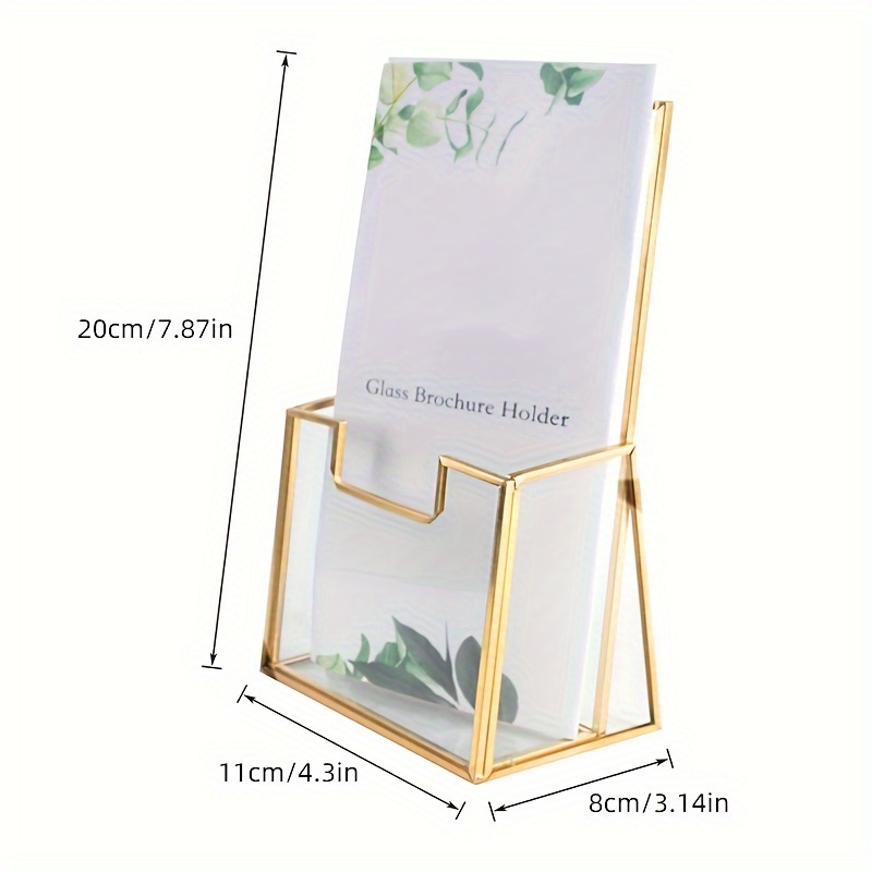 TEMU Elegant Golden Glass Holder - Sleek Slanted For 4x8