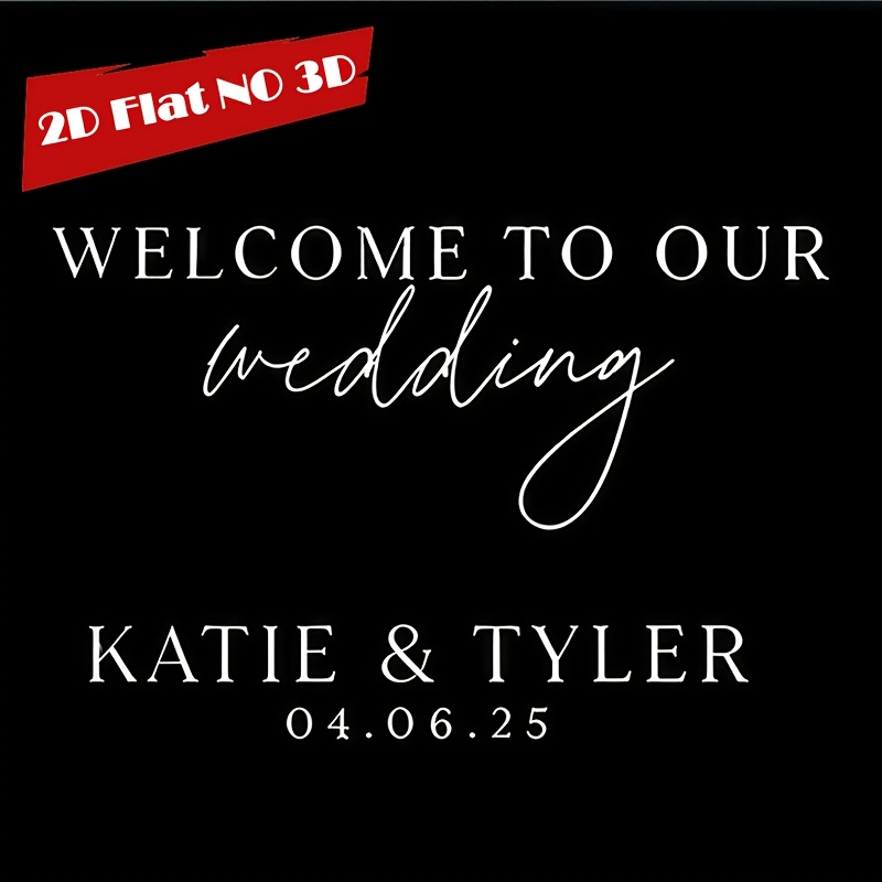 Custom Wedding Mirror Decal | Engraved With Name And Date, Frameless Vinyl Welcome Sign For Multipurpose Use