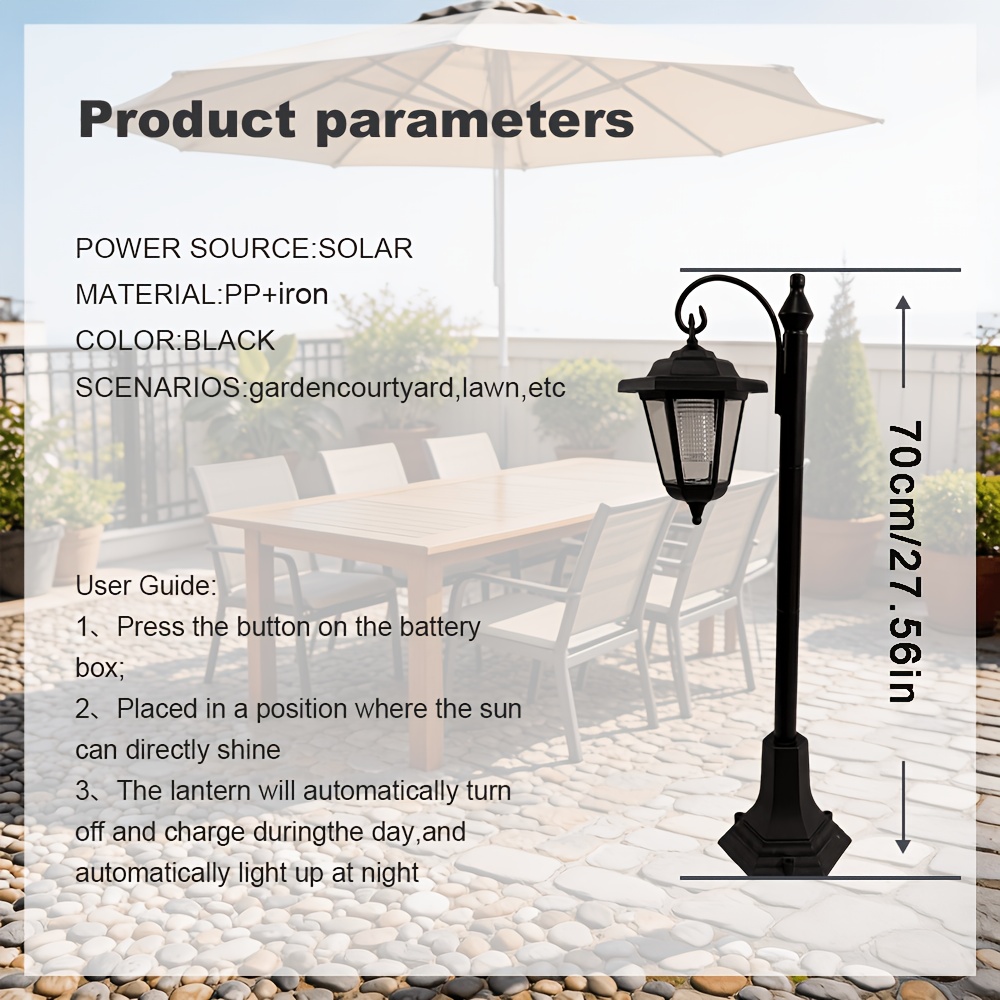 TEMU Lampes Solaires Extérieures pour Décoration de Jardin, Applique Murale Hexagonale Solaire pour Balcon et Patio IP44, Lumière LED Vintage pour ,