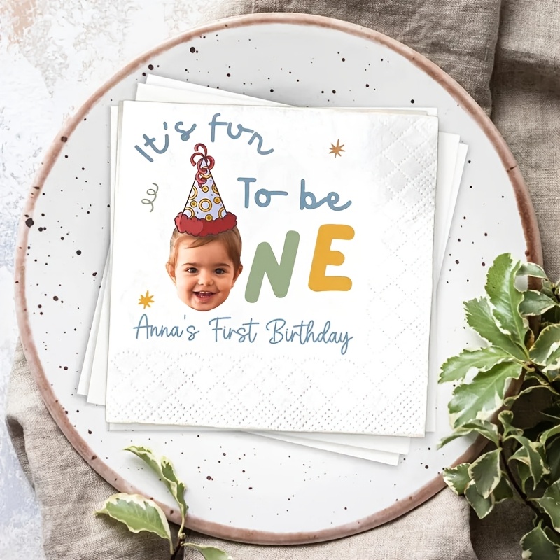 TEMU Tovaglioli personalizzati per compleanno - / personalizzato - Tovaglioli con foto personalizzati per feste - Asciugamani di carta - Decorazioni
