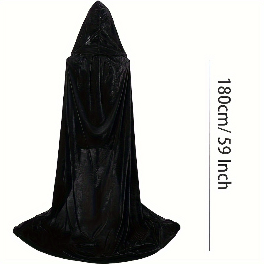 TEMU Velvet Cape For Halloween Or Carnival: 150cm/59 Inch Long, No Power Required, Suitable For Christmas And Halloween Parties