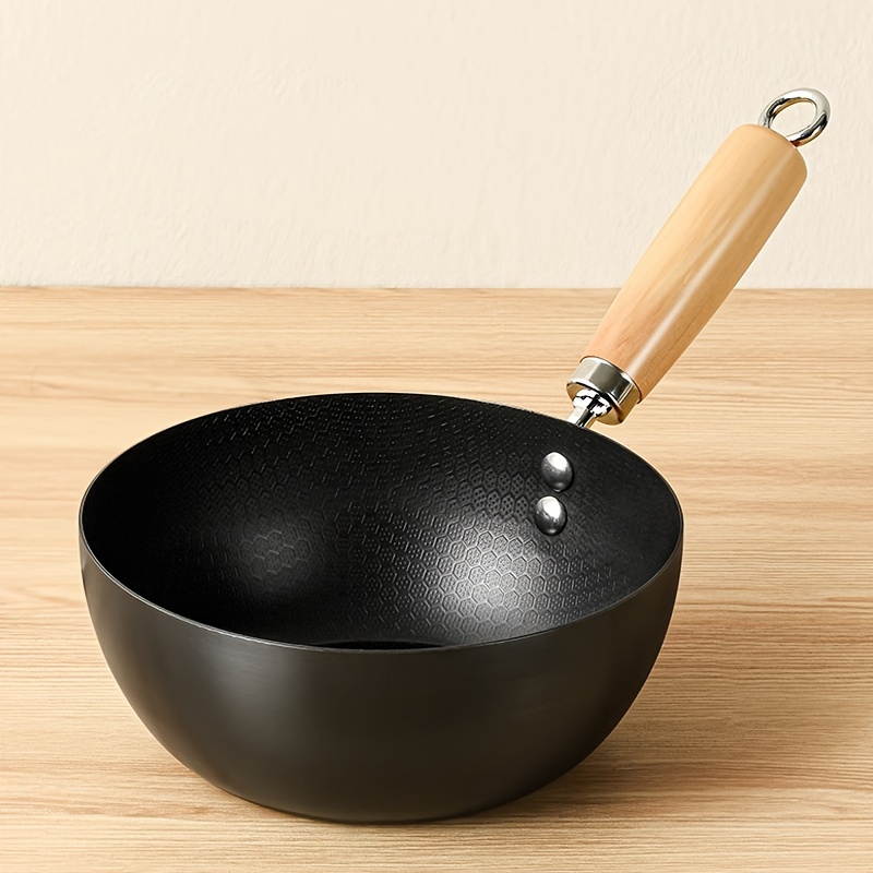 

1pc, Small Iron Pot, 18cm/22cm/24cm, Traditional Chinese Wok, 1 Person Eating Uncoated Mini Non Stick Wok, Suitable For Gas Stoves And Stoves, Kitchen Utensils, And Kitchen Utensils