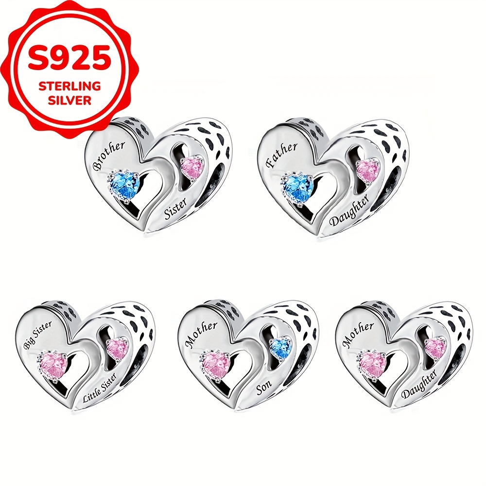 Gnoce Charms For Sale GNOCE Love Of Family Charm Bead 925 Sterling Silver Heart Charms Fit Bracelet/Necklace For Mother's Day Gift (Love Of Family Gnoce Jewelry
