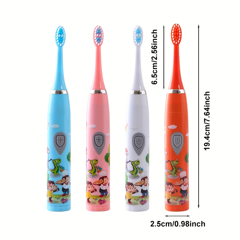 Battery-Powered Electric Toothbrush with 3 Replacement Heads & 1 Timer Sand Timer, Model N02, 3 Replacement Heads