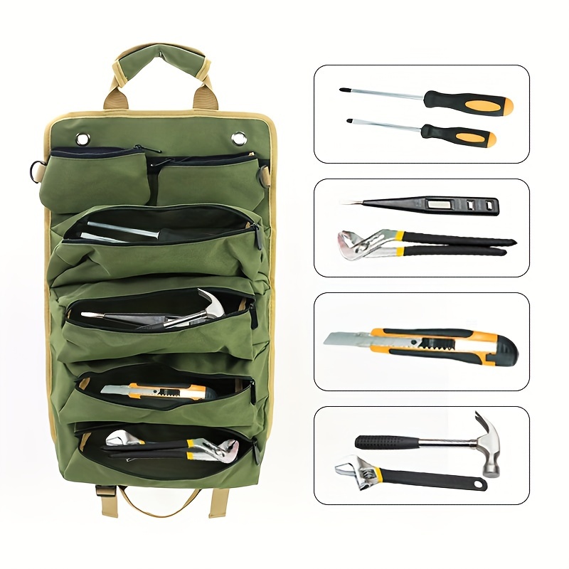 Bolsa De Herramientas Enrollable Copechilla - Oxford Resistente, 10 Bolsillos, Para Moto/coche (43x30cm, 0.16kg)